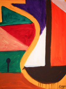 4A-3736-199 LADLE:SAILBOAT-16in.X20in.-Acrylic-on-Canvas