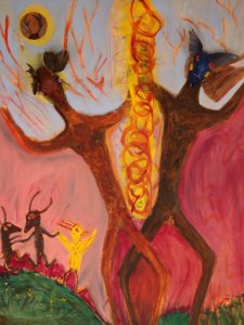 1EW-3440-11 48in.X60in.Acrylic,-Mixed-Media-on-Canvas