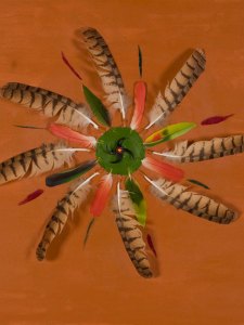 14MA-1123-WHIRLING-OWL 30inX24in-Acrylic-Mixed-Media-on-Canvas