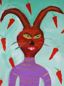 12MM-3640-132-RABBIT-22in.X28in.Acrylic-on-Canvas