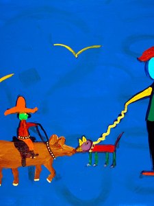 18MM-PECOS-BILL-MEETS-MISS-TAMALPAIS-30in.X24in.-Acrylic-on-Canvas