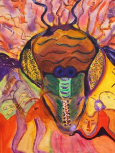 2MM-3540-77-BUG-FACE-30in.X40in.-Acrylic-on-Canvas-